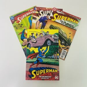 Superman Comics Lot: The Golden Age Vol. 5 book, 41 2015 Comic con Ex, 201 & 612